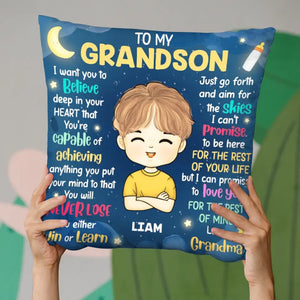 Je t'aime pour le reste de ma vie - Oreiller personnalisé pour la famille - Cadeau pour grand-mère