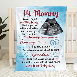 Couverture personnalisée avec photo « Nos aventures sont sur le point de commencer » - Cadeau de naissance, cadeau pour la première maman