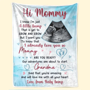 Couverture personnalisée avec photo « Nos aventures sont sur le point de commencer » - Cadeau de naissance, cadeau pour la première maman