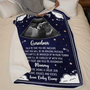 Couverture personnalisée avec photo « Tenez-moi près de vous » – Couverture personnalisée pour la famille – Cadeau de naissance, cadeau pour la première maman