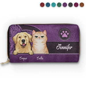 Les animaux de compagnie sont humanisants - Portefeuille long en cuir personnalisé pour chien et chat - Cadeau pour propriétaires et amoureux des animaux