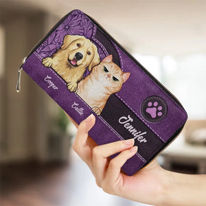 Les animaux de compagnie sont humanisants - Portefeuille long en cuir personnalisé pour chien et chat - Cadeau pour propriétaires et amoureux des animaux