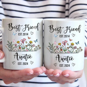 De meilleure amie à tante - Mug personnalisé pour meilleure amie - Cadeau pour meilleures amies, meilleures amies, sœurs
