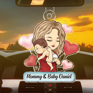 La maternité est le plus grand pari - Décoration de voiture personnalisée pour la famille - Forme personnalisée en acrylique - Cadeau pour maman, grand-mère