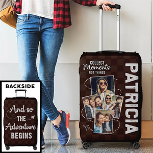 Housse de bagage personnalisée avec photo « Si ce n'est pas maintenant, alors quand » – Cadeau de voyage pour les amoureux du voyage d'aventure
