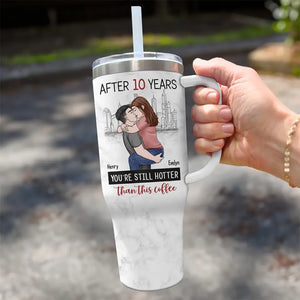 Tu es le seul que je veux ennuyer - Gobelet personnalisé en acier inoxydable de 40 oz avec poignée pour couple - Cadeau pour mari et femme, anniversaire