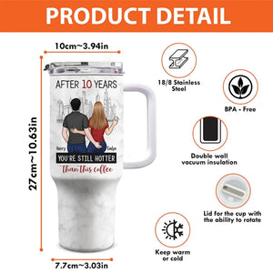 Je t'aime pour toujours - Gobelet personnalisé en acier inoxydable de 113 ml avec poignée - Cadeau pour mari et femme, anniversaire