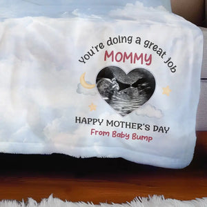 Couverture personnalisée avec photo « Bienvenue au monde, mon petit » - Cadeau de naissance, cadeau pour la première maman