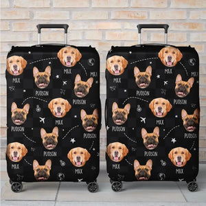 Housse de bagage personnalisée avec photo et fierté de votre ville natale - Cadeau idéal pour les vacances, les voyages d'aventure, les propriétaires d'animaux et les amoureux des animaux.