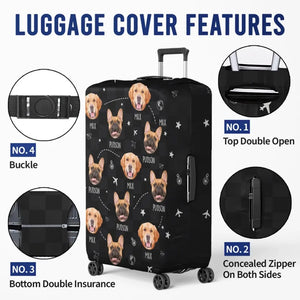 Housse de bagage personnalisée avec photo et fierté de votre ville natale - Cadeau idéal pour les vacances, les voyages d'aventure, les propriétaires d'animaux et les amoureux des animaux.