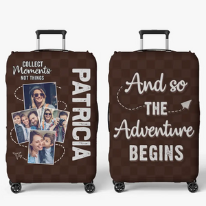Housse de bagage personnalisée avec photo « Si ce n'est pas maintenant, alors quand » – Cadeau de voyage pour les amoureux du voyage d'aventure