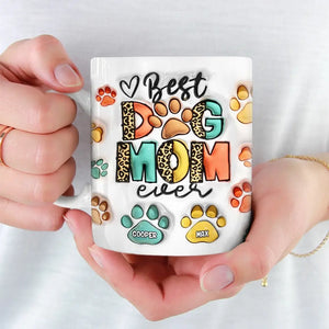 L'amour, c'est un nez mouillé et une queue qui remue - Mug personnalisé avec effet gonflé en 3D pour chien et chat - Cadeau pour les propriétaires et les amoureux des animaux