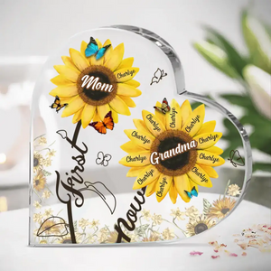 Grand-mère, tu es le soleil de ma vie - Plaque acrylique personnalisée en forme de cœur pour la famille - Fête des Mères, cadeau pour maman, grand-mère