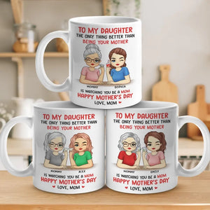 Je te regarde être maman - Mug personnalisé pour la famille - Fête des mères, cadeau pour fille
