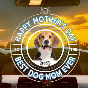 Photo personnalisée « Meilleure maman de chien » - Décoration de voiture personnalisée pour chien et chat - Acrylique en forme personnalisée - Cadeau pour la fête des mères, pour les propriétaires d'animaux et les amoureux des animaux