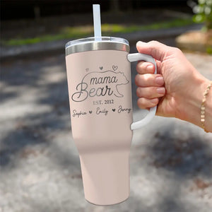 Une fois que vous êtes maman, vous êtes toujours une maman - Gobelet personnalisé en acier inoxydable de 40 oz avec poignée - Fête des mères, cadeau pour maman, grand-mère