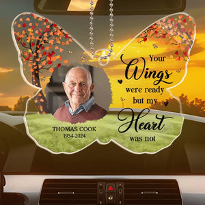 Photo personnalisée pour toujours dans mon cœur - Ornement de voiture personnalisé commémoratif - Forme personnalisée en acrylique - Cadeau de condoléances pour les membres de la famille