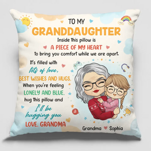 Je te serrerai dans mes bras - Oreiller personnalisé pour la famille - Cadeau de grand-mère
