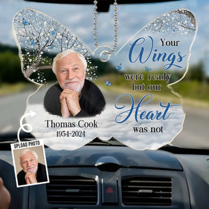 Photo personnalisée « Tu es toujours dans mes pensées » – Ornement de voiture personnalisé commémoratif – Forme personnalisée en acrylique – Cadeau de condoléances pour les membres de la famille