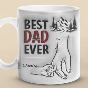 Meilleur papa du monde - Mug personnalisé avec effet gonflable en 3D - Cadeau pour la fête des pères, papa ou grand-père