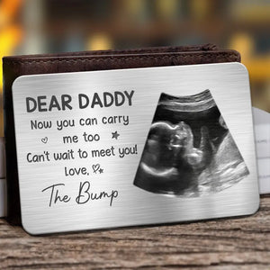 Photo personnalisée « Tu es mon héros » – Carte portefeuille en aluminium personnalisée pour la famille – Cadeau de fête des pères, d'anniversaire pour le premier papa