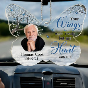 Photo personnalisée « Tu es toujours dans mes pensées » – Ornement de voiture personnalisé commémoratif – Forme personnalisée en acrylique – Cadeau de condoléances pour les membres de la famille
