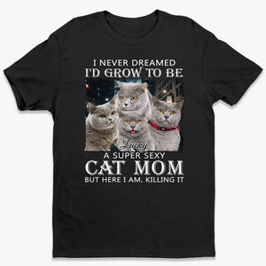 Photo personnalisée « Ici, je suis en train de tout déchirer » - T-shirt unisexe personnalisé pour chien et chat, sweat à capuche, sweat-shirt - Cadeau pour propriétaires et amoureux des animaux