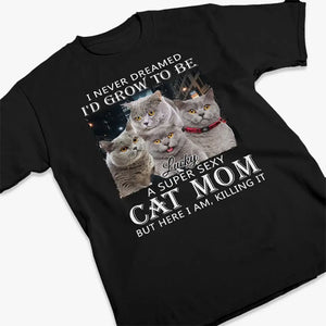 Photo personnalisée « Ici, je suis en train de tout déchirer » - T-shirt unisexe personnalisé pour chien et chat, sweat à capuche, sweat-shirt - Cadeau pour propriétaires et amoureux des animaux