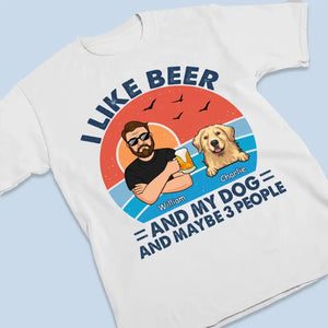 J'aime la bière et mes chiens - T-shirt unisexe personnalisé, sweat à capuche, sweat-shirt - Fête des Pères, cadeau pour les propriétaires d'animaux et les amoureux des animaux