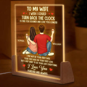 Je t'aime pour toujours et à jamais - Veilleuse LED 3D personnalisée en forme de noyer pour couple - Cadeau pour mari et femme, anniversaire