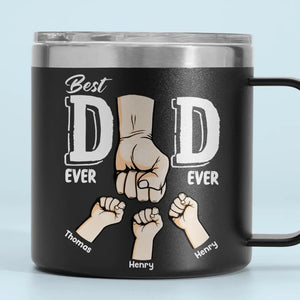 Meilleur papa du monde, je te soutiens - Gobelet personnalisé en acier inoxydable de 14 oz avec poignée - Fête des pères, cadeau pour papa, grand-père
