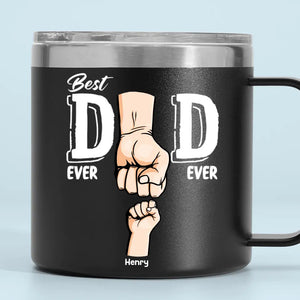 Meilleur papa du monde, je te soutiens - Gobelet personnalisé en acier inoxydable de 14 oz avec poignée - Fête des pères, cadeau pour papa, grand-père