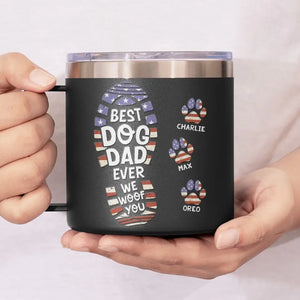 Je t'aime tous les jours - Gobelet personnalisé en acier inoxydable de 14 oz avec poignée pour chien - Cadeau pour les propriétaires et les amoureux des animaux