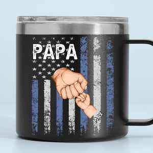 Les grands pères trouvent des solutions - Gobelet personnalisé en acier inoxydable de 14 oz avec poignée - Fête des pères, cadeau pour papa, grand-père