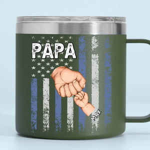 Les grands pères trouvent des solutions - Gobelet personnalisé en acier inoxydable de 14 oz avec poignée - Fête des pères, cadeau pour papa, grand-père