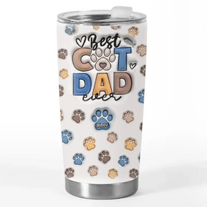 J'aime que tu sois mon père - Gobelet personnalisé avec effet gonflable 3D pour chien et chat - Cadeau pour la fête des pères, pour les propriétaires d'animaux et les amoureux des animaux