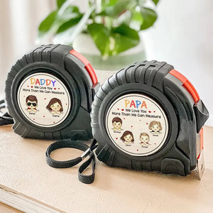 Je t'aime plus que je ne peux mesurer - Mètre ruban personnalisé pour la famille - Fête des pères, cadeau pour papa, grand-père