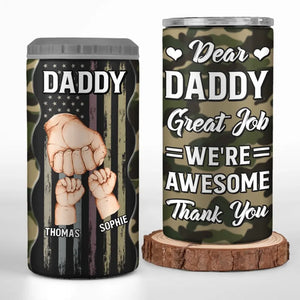 Cher papa, excellent travail - Gobelet isotherme personnalisé 4 en 1 - Cadeau de fête des pères, d'anniversaire pour papa, grand-père
