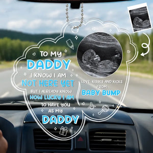 Photo personnalisée : J'ai de la chance de t'avoir comme papa ! Décoration de voiture personnalisée en famille ! Acrylique en forme personnalisée ! Cadeau pour la fête des pères et le premier papa.