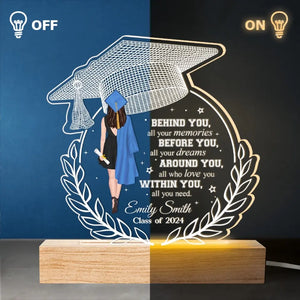 Ma petite fille pour toujours - Lampe LED 3D personnalisée en forme de famille - Cadeau de remise de diplôme pour les membres de la famille, les frères et sœurs