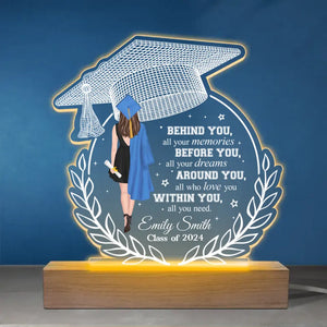 Ma petite fille pour toujours - Lampe LED 3D personnalisée en forme de famille - Cadeau de remise de diplôme pour les membres de la famille, les frères et sœurs