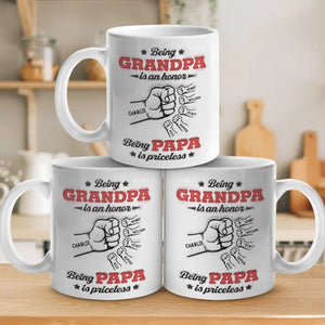 Être grand-père est un honneur - Mug personnalisé en 3D avec effet gonflé - Cadeau pour la fête des pères, papa, grand-père