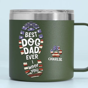Je t'aime tous les jours - Gobelet personnalisé en acier inoxydable de 14 oz avec poignée pour chien - Cadeau pour les propriétaires et les amoureux des animaux