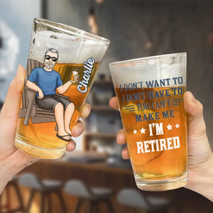 Je suis à la retraite, tu ne l'es pas - Verre à bière personnalisé - Appréciation, cadeau de retraite pour collègues, amis de travail, collègues