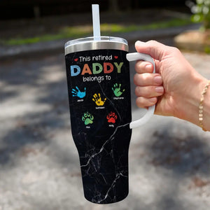 Je suis un papa professionnel - Gobelet personnalisé en acier inoxydable de 40 oz avec poignée - Fête des pères, cadeau pour papa, grand-père