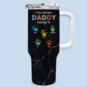 Je suis un papa professionnel - Gobelet personnalisé en acier inoxydable de 40 oz avec poignée - Fête des pères, cadeau pour papa, grand-père