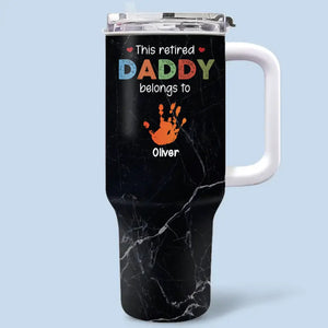 Je suis un papa professionnel - Gobelet personnalisé en acier inoxydable de 40 oz avec poignée - Fête des pères, cadeau pour papa, grand-père