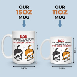 On t'embrasse, on t'aime - Mug personnalisé chat - Fête des pères, cadeau pour les propriétaires d'animaux, amoureux des animaux