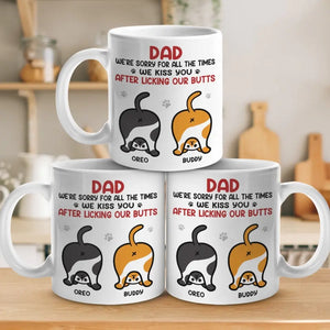 On t'embrasse, on t'aime - Mug personnalisé chat - Fête des pères, cadeau pour les propriétaires d'animaux, amoureux des animaux