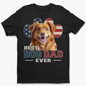 T-shirt, sweat à capuche et sweat-shirt unisexe personnalisé avec photo « Heureux d'être avec le meilleur papa » pour chien et chat - Fête des pères, cadeau pour les propriétaires d'animaux et les amoureux des animaux